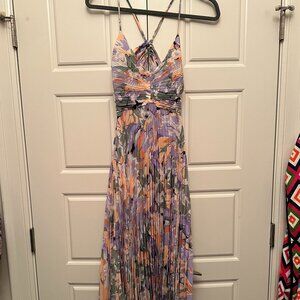 ASTR the Label Blythe Floral Plisse Midi Dress